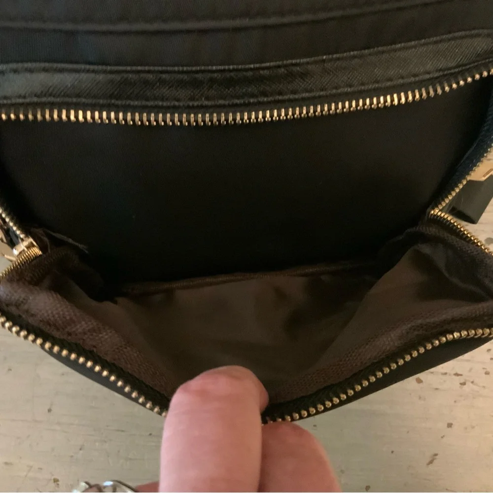 Black Satin Faux‎ Leather Backpack Bag Purse 8x13x4 Like New